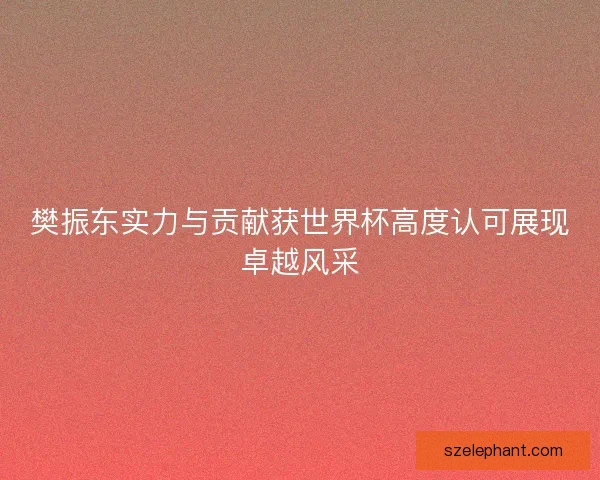 樊振东实力与贡献获世界杯高度认可展现卓越风采
